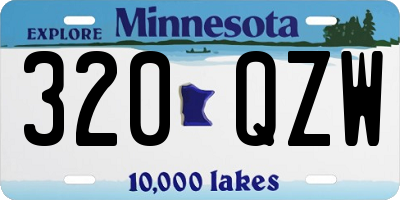 MN license plate 320QZW