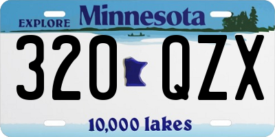 MN license plate 320QZX