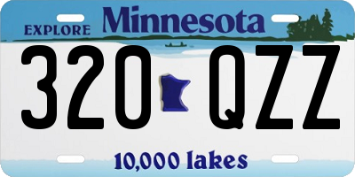 MN license plate 320QZZ