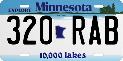 MN license plate 320RAB