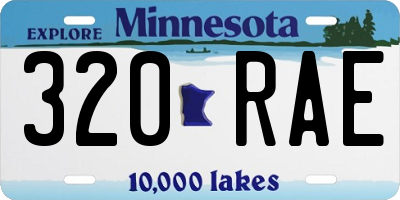MN license plate 320RAE
