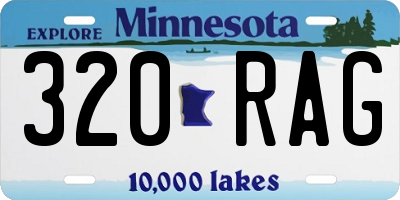 MN license plate 320RAG