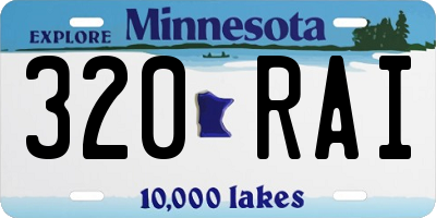 MN license plate 320RAI