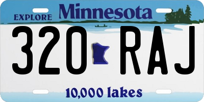 MN license plate 320RAJ