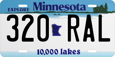 MN license plate 320RAL
