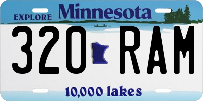 MN license plate 320RAM