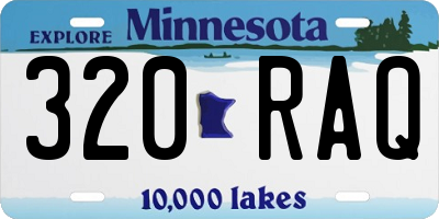 MN license plate 320RAQ