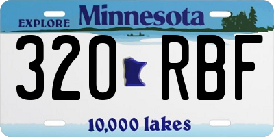 MN license plate 320RBF