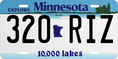 MN license plate 320RIZ