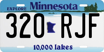 MN license plate 320RJF