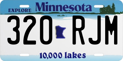 MN license plate 320RJM