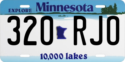 MN license plate 320RJO
