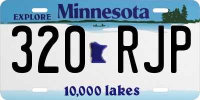 MN license plate 320RJP