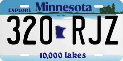 MN license plate 320RJZ