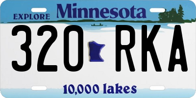 MN license plate 320RKA