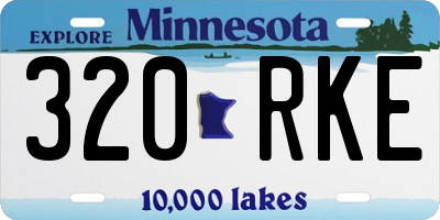 MN license plate 320RKE