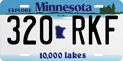 MN license plate 320RKF