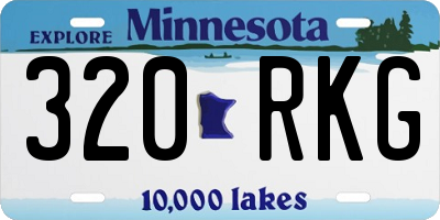 MN license plate 320RKG