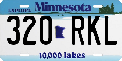 MN license plate 320RKL
