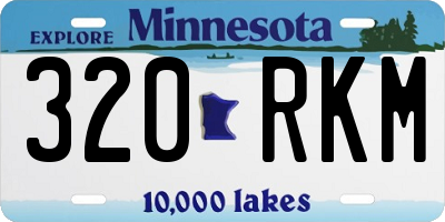 MN license plate 320RKM