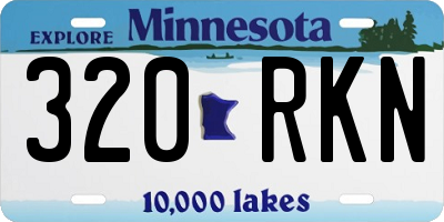 MN license plate 320RKN