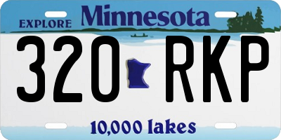 MN license plate 320RKP