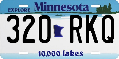 MN license plate 320RKQ