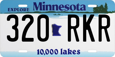 MN license plate 320RKR