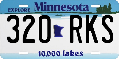 MN license plate 320RKS