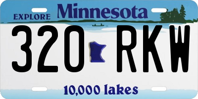 MN license plate 320RKW