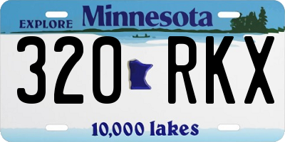MN license plate 320RKX