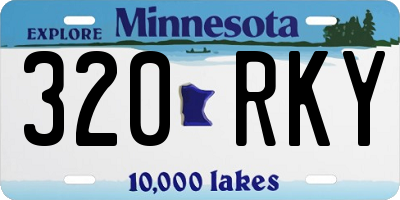 MN license plate 320RKY