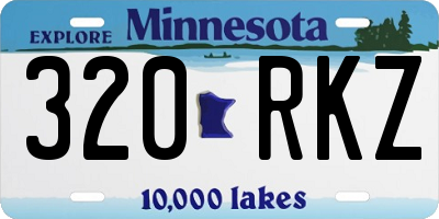 MN license plate 320RKZ