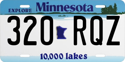 MN license plate 320RQZ