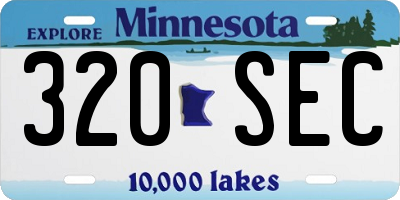 MN license plate 320SEC