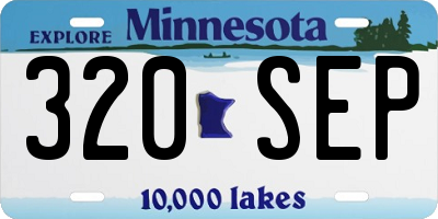 MN license plate 320SEP