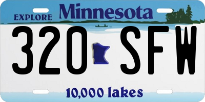 MN license plate 320SFW