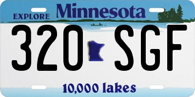 MN license plate 320SGF