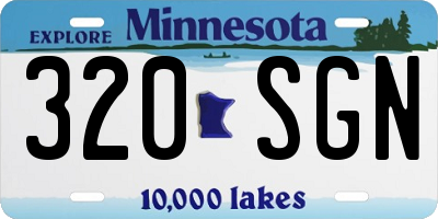 MN license plate 320SGN