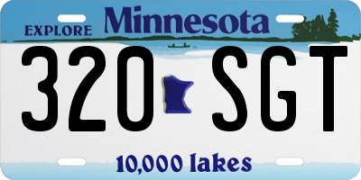 MN license plate 320SGT