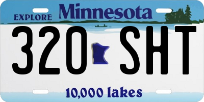 MN license plate 320SHT