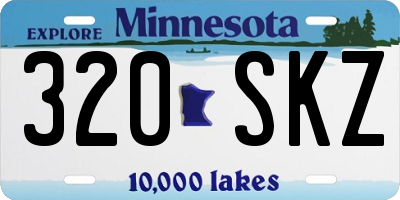 MN license plate 320SKZ