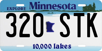 MN license plate 320STK