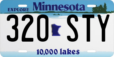 MN license plate 320STY