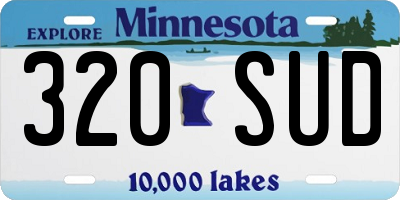 MN license plate 320SUD