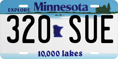 MN license plate 320SUE
