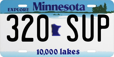 MN license plate 320SUP