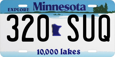 MN license plate 320SUQ