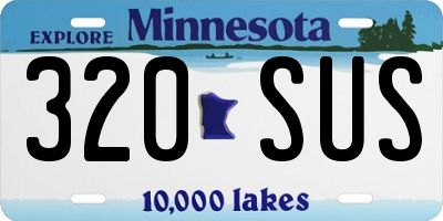 MN license plate 320SUS