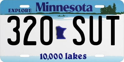 MN license plate 320SUT